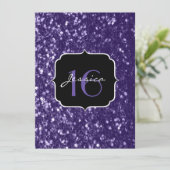 Invitation Parties scintillant ultra violet foncé scintille d (Debout devant)