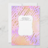 Invitation Parties scintillant Unicorn 13e anniversaire Rose  (Dos)