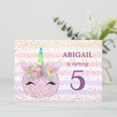 Invitation Parties scintillant Unicorn Citrouille Girls 5e an (Debout devant)