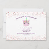 Invitation Parties scintillant Unicorn Citrouille Girls 5e an (Dos)