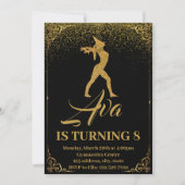 Invitation Parties scintillant Unicorn Gymnastique Anniversai (Devant)