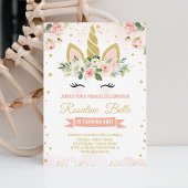 Invitation Parties scintillant Unicorn Magie Party