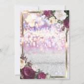 Invitation Parties scintillant Unicorne, Baby shower Floral B (Dos)