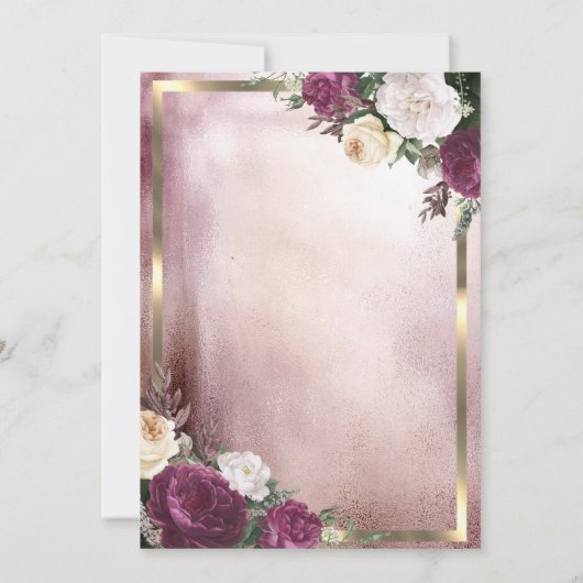 Invitation Parties scintillant Unicorne, Bokeh, Bourgogne Bab (Dos)