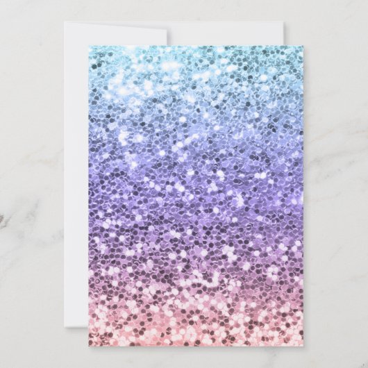 Invitation Parties scintillant Unicorne Rainbow Cupcake | 4e  (Dos)