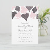 Invitation Parties scintillant Vegas Mariage Blush Pink et Si (Debout devant)