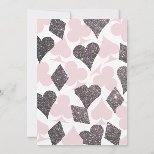 Invitation Parties scintillant Vegas Mariage Blush Pink et Si (Dos)