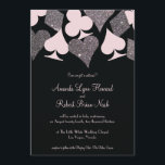 Invitation Parties scintillant Vegas Mariage Rose noir et arg<br><div class="desc">**Le rose pâle peut être changé en N'IMPORTE QUELLE COULEUR ! Utilisez le bouton "Customiser" et le sélecteur de couleurs de l'outil de conception pour une personnalisation totale. NOT REAL PARTIES SCINTILLANT, une photo de parties scintillant réelle a été utilisée pour les graphismes en parties scintillant d'argent** Cette faire-part de...</div>