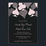 Invitation Parties scintillant Vegas Mariage Rose noir et arg<br><div class="desc">**Le rose pâle peut être changé en N'IMPORTE QUELLE COULEUR ! Utilisez le bouton "Customiser" et le sélecteur de couleurs de l'outil de conception pour une personnalisation totale. NOT REAL PARTIES SCINTILLANT, une photo de parties scintillant réelle a été utilisée pour les graphismes en parties scintillant d'argent** Cette faire-part de...</div>