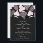 Invitation Parties scintillant Vegas Mariage Rose noir et arg<br><div class="desc">**Le rose pâle peut être changé en N'IMPORTE QUELLE COULEUR ! Utilisez le bouton "Customiser" et le sélecteur de couleurs de l'outil de conception pour une personnalisation totale. NOT REAL PARTIES SCINTILLANT, une photo de parties scintillant réelle a été utilisée pour les graphismes en parties scintillant d'argent** Cette faire-part de...</div>