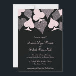 Invitation Parties scintillant Vegas Mariage Rose noir et arg<br><div class="desc">**Le rose pâle peut être changé en N'IMPORTE QUELLE COULEUR ! Utilisez le bouton "Customiser" et le sélecteur de couleurs de l'outil de conception pour une personnalisation totale. NOT REAL PARTIES SCINTILLANT, une photo de parties scintillant réelle a été utilisée pour les graphismes en parties scintillant d'argent** Cette faire-part de...</div>