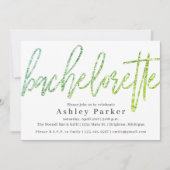 Invitation Parties scintillant verte Bachelorette Party Invit (Devant)
