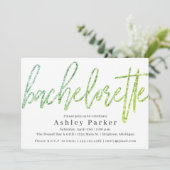Invitation Parties scintillant verte Bachelorette Party Invit (Debout devant)
