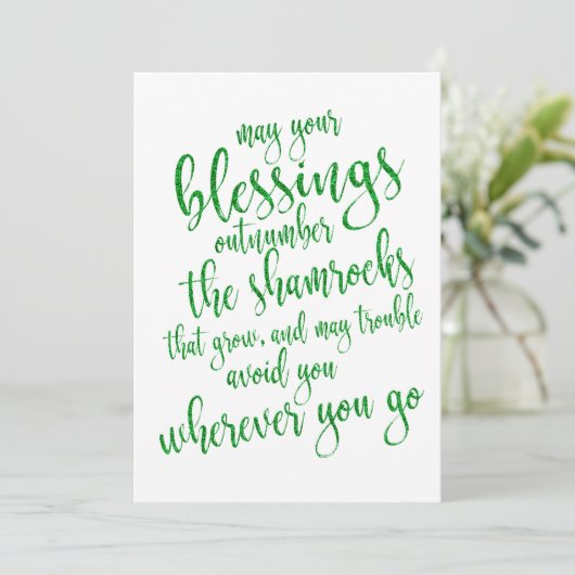 Invitation Parties scintillant verte cool St patrick's Day Pa (Debout devant)