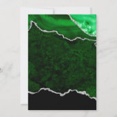 Invitation Parties scintillant verte et argent Faux Agate Mar (Dos)