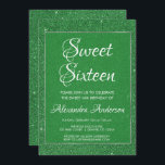 Invitation Parties scintillant verte et étincelle douce 16 fê<br><div class="desc">Parties scintillant verte et Invitation Sweet sixteen étincelante. Cette invitation est parfaite pour une fête d'anniversaire Green Theme Girl's Sweet 16 qui cherche à célébrer dans Green et Silver Foil. Veuillez contacter le concepteur pour les articles correspondants.</div>