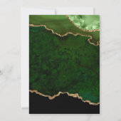 Invitation Parties scintillant verte et or Agate Marbre Maria (Dos)