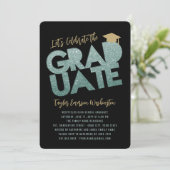 Invitation Parties scintillant verte Graduate Couduate Gradua (Debout devant)