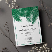 Invitation Parties scintillant verte luxueuse palmier tropica