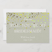 Invitation Parties scintillant Verte Minimale Serez-Vous Ma S (Devant)