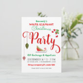 Invitation Parties scintillant verte rouge Fête de Noël des é (Debout devant)