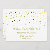 Invitation Parties scintillant Verte Serez-Vous Ma MAIN D'HON (Devant / Derrière)