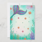 Invitation Parties scintillant verte sous la voile de sirène (Dos)