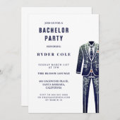 Invitation Parties scintillant vintage Tux Bachelor Party Inv (Devant / Derrière)