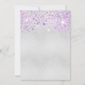 Invitation Parties scintillant violet argent d'anniversaire (Dos)