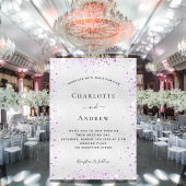 Invitation Parties scintillant violet argent mariage élégant