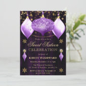 Invitation Parties scintillant violet Baubles Noël Sweet 16 (Debout devant)
