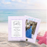 Invitation Parties scintillant violet clair élégant chic Swee<br><div class="desc">Une douche à parties scintillant violette moderne,  assez chic et élégante avec bloc couleur lavande pastel Sweet 16 anniversaire invitation à la fête.</div>