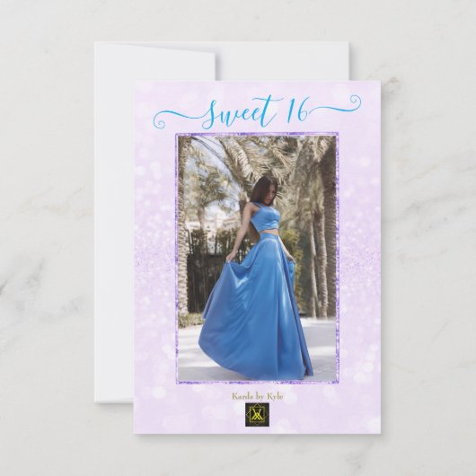 Invitation Parties scintillant violet clair élégant chic Swee (Dos)