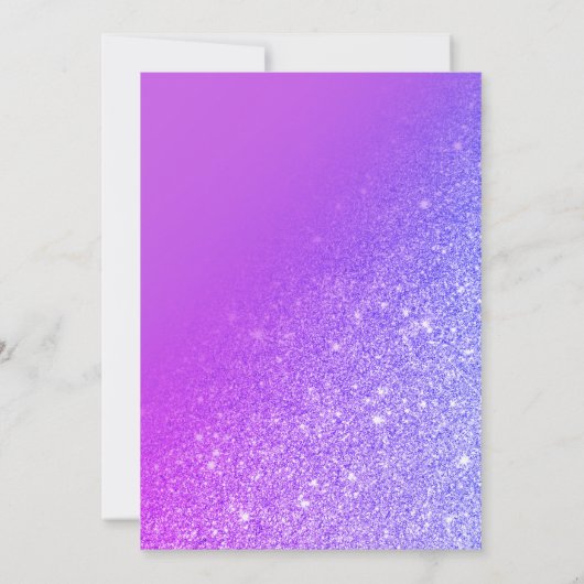 Invitation Parties scintillant violet clair ombre chic script (Dos)