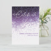 Invitation Parties scintillant Violet Confetti TOUTE ANNÉE Cl (Debout devant)