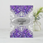 Invitation Parties scintillant violet Diamant Tiara Sweet 16 (Debout devant)