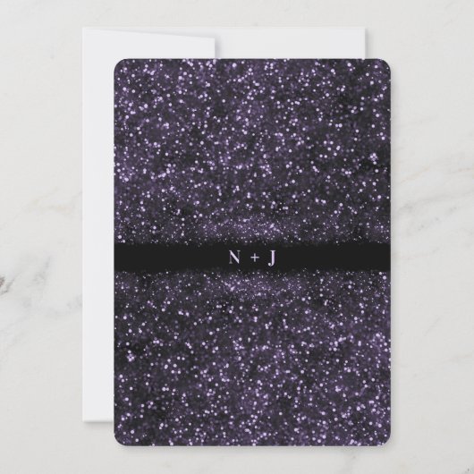 Invitation Parties scintillant violet Éclairage Mariage (Dos)
