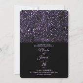 Invitation Parties scintillant violet Éclairage Mariage (Devant)