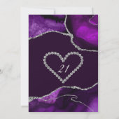 Invitation Parties scintillant violet et argent Agate Anniver (Dos)