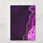 Invitation Parties scintillant violet et argent Agate et marb (Dos)