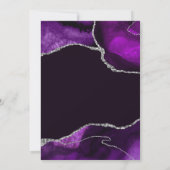 Invitation Parties scintillant violet et argent Agate Marbre (Dos)