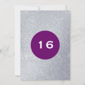 Invitation Parties scintillant violet et argent Fête Surprise (Dos)