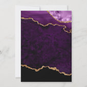 Invitation Parties scintillant violet et or Agate Marbre Mari (Dos)