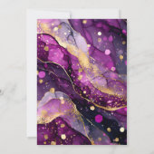 Invitation Parties scintillant violet et or Alcool Encre Grad (Dos)
