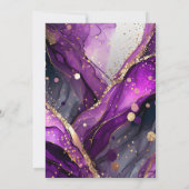 Invitation Parties scintillant violet et or Encre d'alcool 21 (Dos)