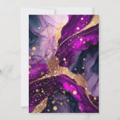 Invitation Parties scintillant violet et or Encre d'alcool 21 (Dos)