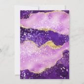Invitation Parties scintillant violet et or Marbre Agate Mari (Dos)
