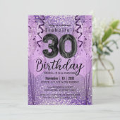 Invitation Parties scintillant violet et rose 30e anniversair (Debout devant)
