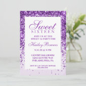 Invitation Parties scintillant violet Fab Sweet sixteen Invit (Debout devant)