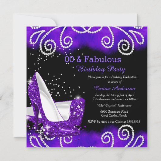 Invitation Parties scintillant violet fabuleux talons hauts f (Dos)
